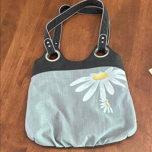 Jaks Stylish Gray and Yellow Floral Women's Bag